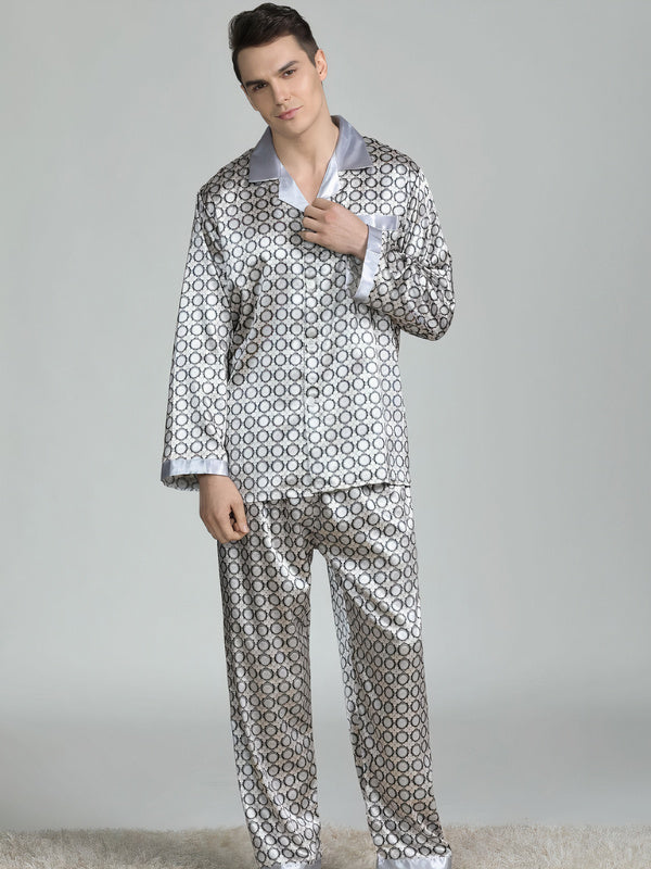Pyjama en Satin pour Homme "Argent"