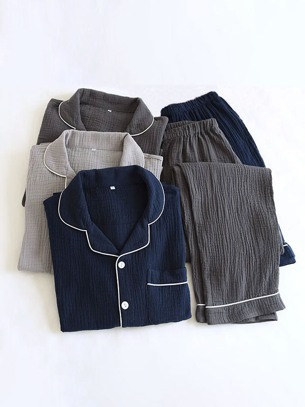 Pyjama En Coton Pour Homme Gris "Brume Matinale"