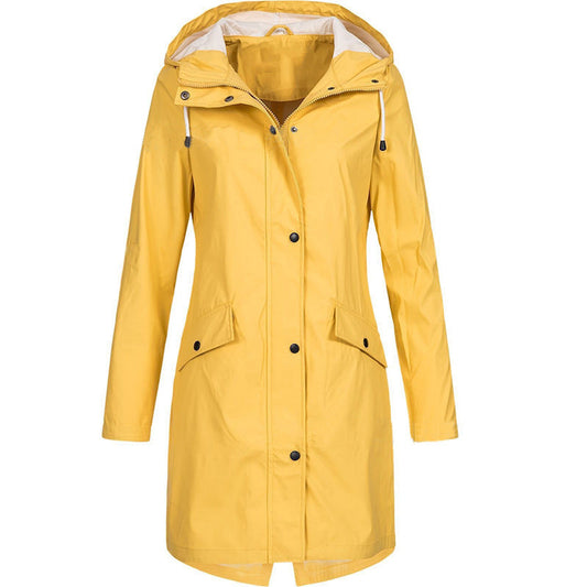 Veste de pluie imperméable à capuche pour femmes