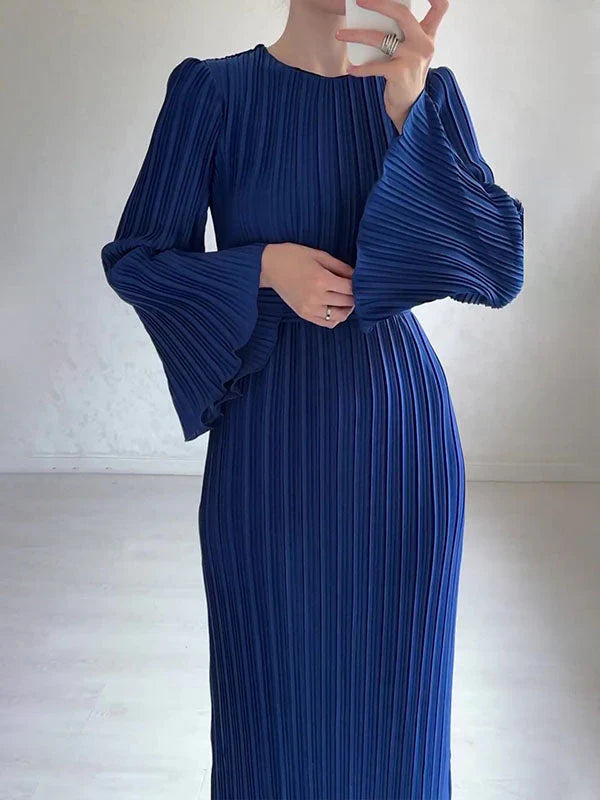 Robe longue élégante à manches cloche pour femmes