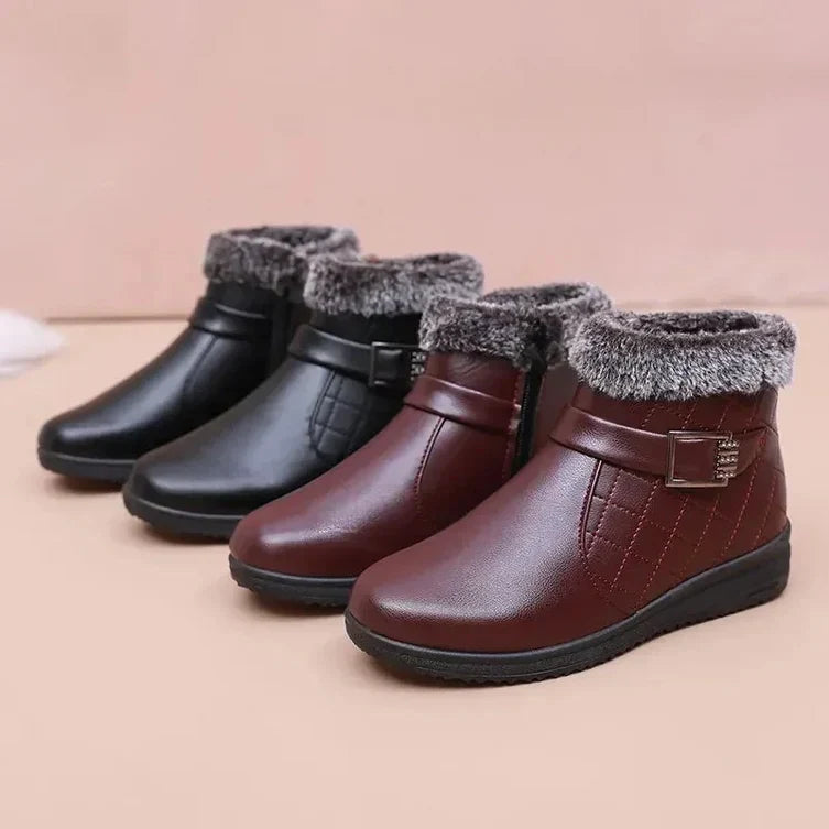 Bottes d'hiver pour femmes avec doublure en fausse fourrure