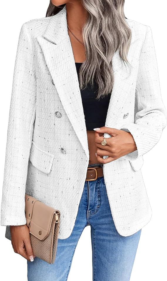 Blazer classique à double boutonnage pour femmes