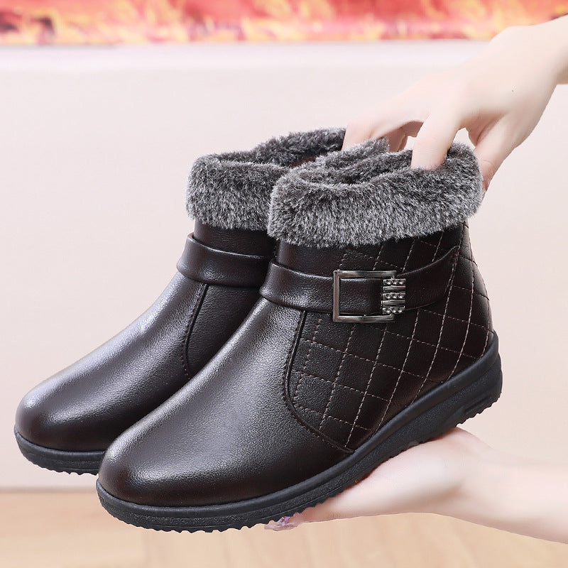 Bottes d'hiver pour femmes avec doublure en fausse fourrure