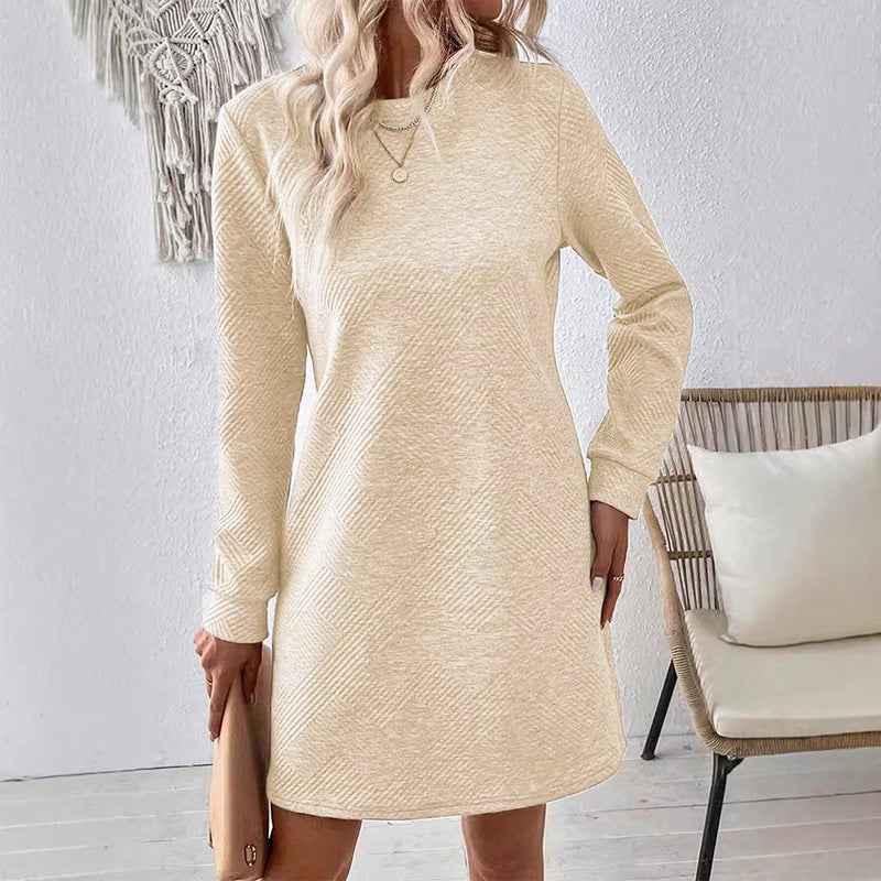 Robe chandail texturée à manches longues pour femmes