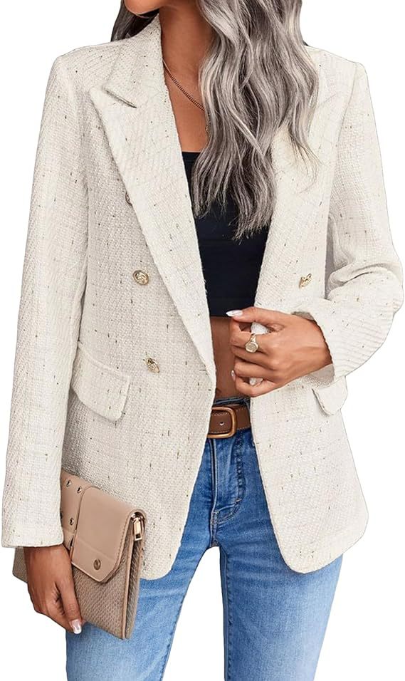 Blazer classique à double boutonnage pour femmes