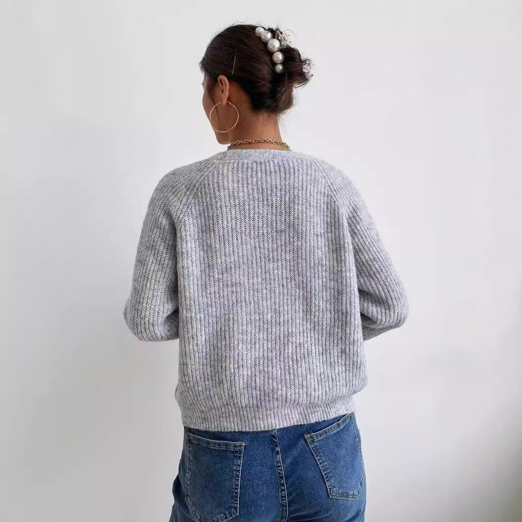 Cardigan confortable et doux à côtes pour femmes