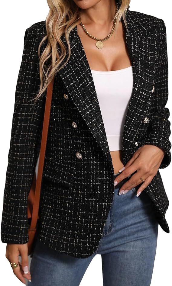 Blazer classique à double boutonnage pour femmes