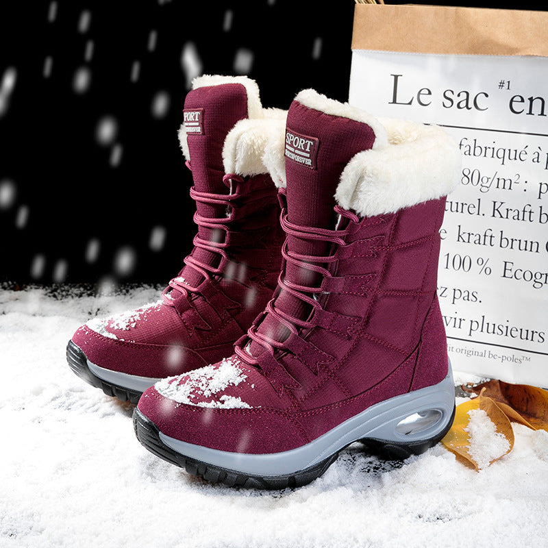 Bottes d'hiver imperméables pour femmes doublées en polaire