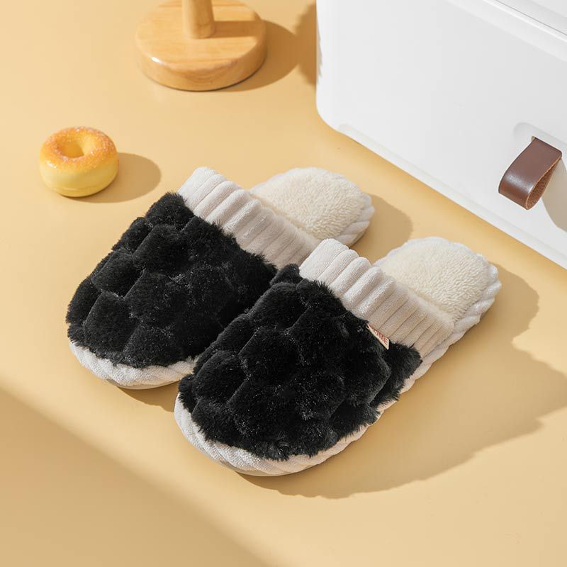 Chaussons moelleux en fausse fourrure pour femmes