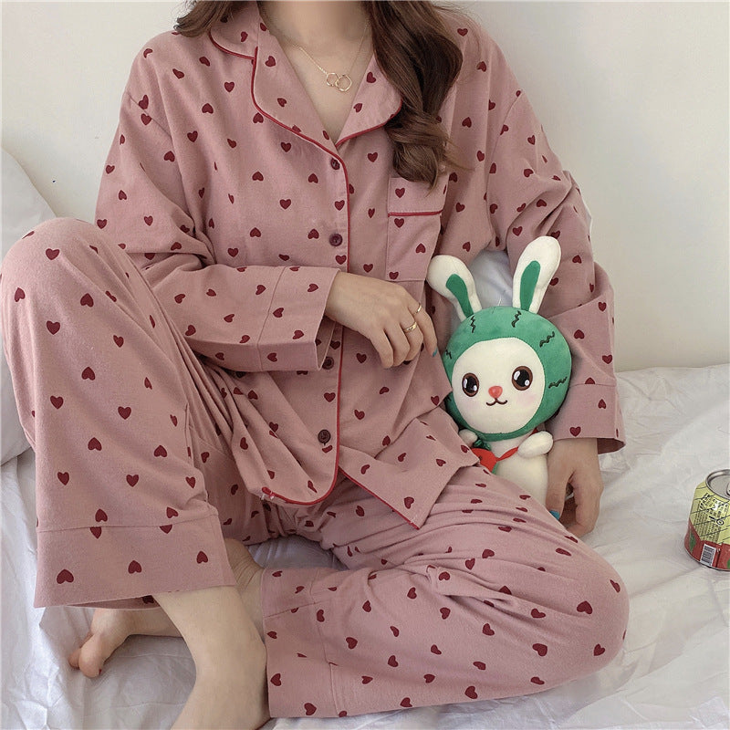 Ensemble de pyjama imprimé cœur pour femme