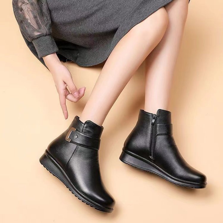 Bottines d'hiver doublées de fausse fourrure pour femmes