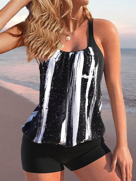 Maillot de bain tankini à imprimé floral pour femmes