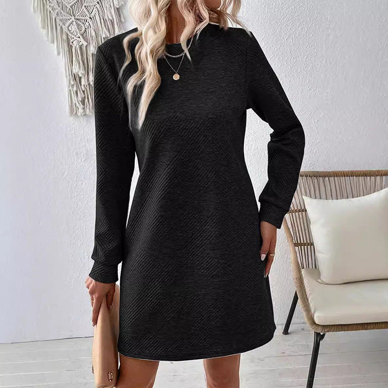 Robe chandail texturée à manches longues pour femmes