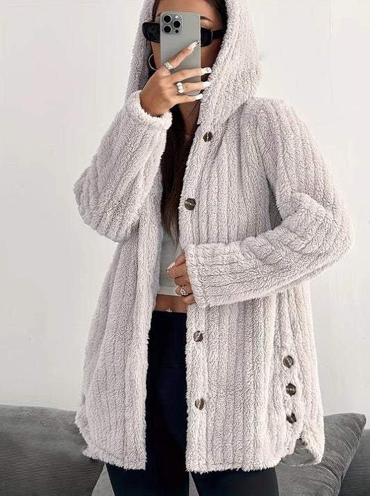 Cardigan polaire à capuche pour femmes