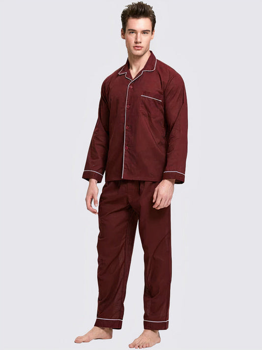 Pyjama en Col à Revers pour Homme "Rouge"