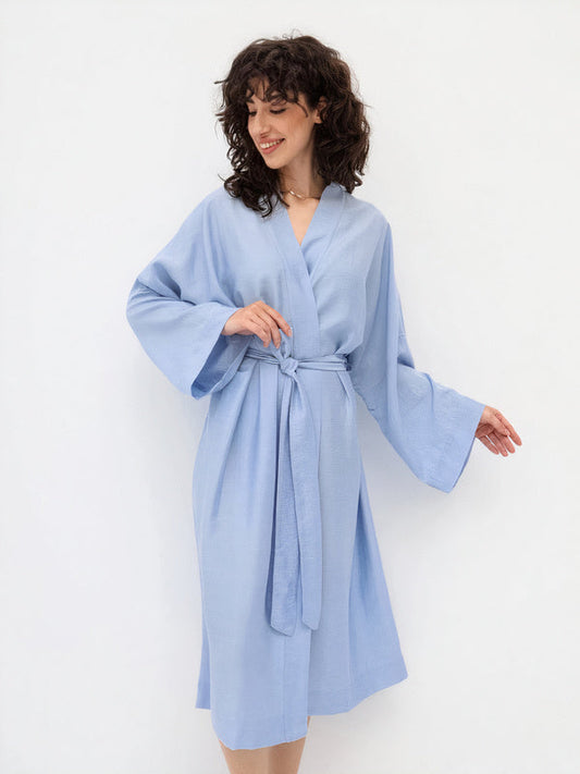 Robe de Chambre Femme Manches 3/4 "Bleu"