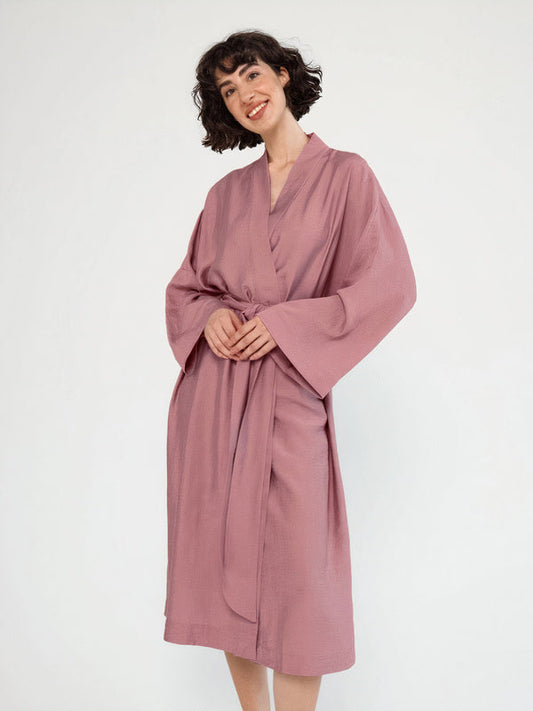 Robe de Chambre Femme Manches 3/4 "Rose"