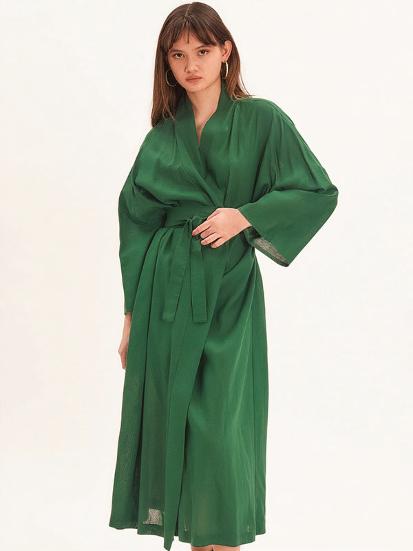 Robe de Chambre pour Femme Longueur Mi-Mollet "Vert"