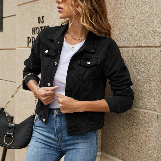 Veste en jean élégante avec boutons pour femmes