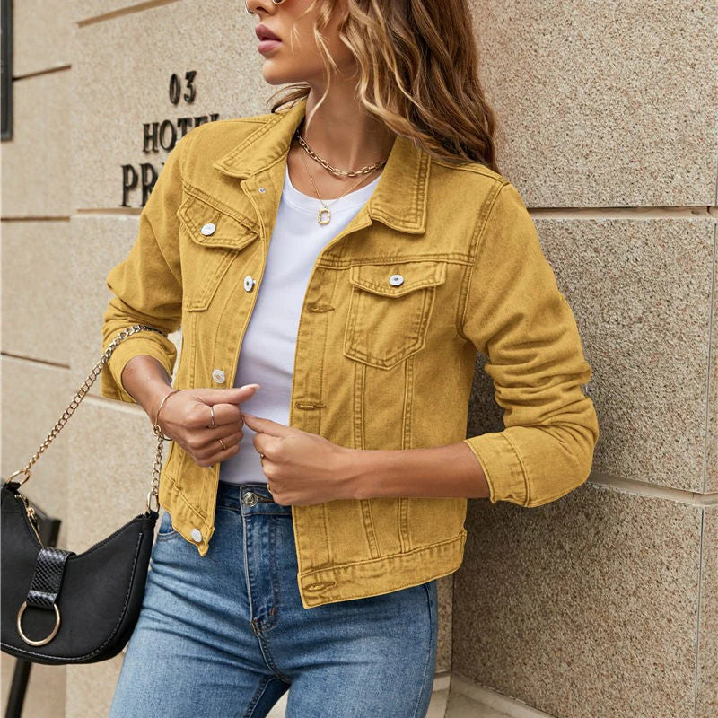 Veste en jean élégante avec boutons pour femmes