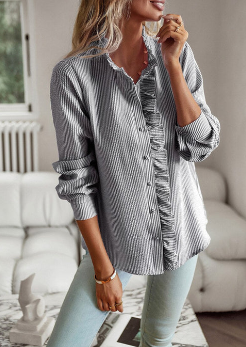 Blouse élégante à volants pour femme