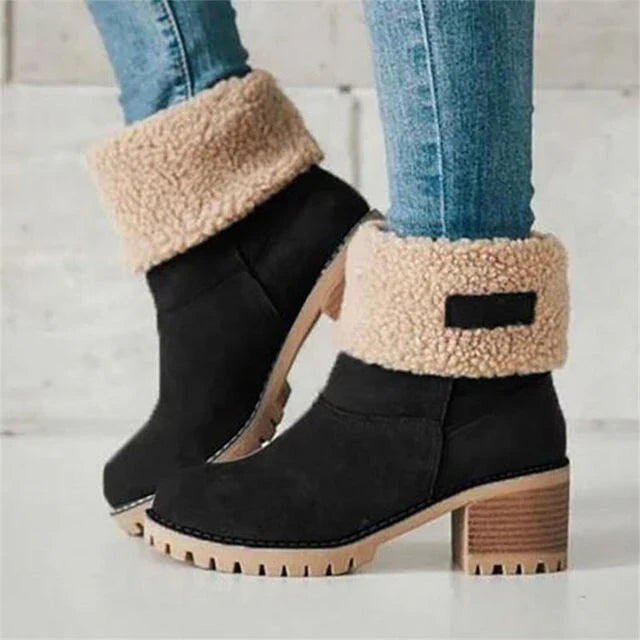 Bottines douillettes à doublure en sherpa pour femmes