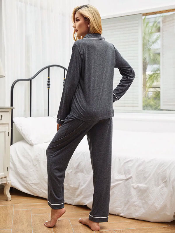 Pyjama Gris Pour Femme 2 pièces "Harmonie Nocturne"