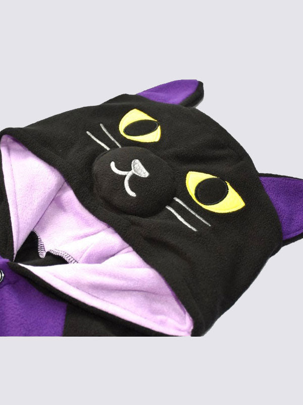 Combinaison Pyjama Pour Femme "Chat Nocturne Violet"