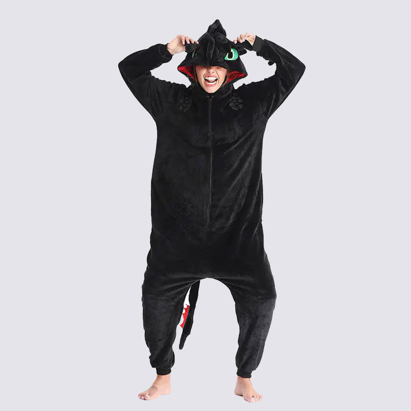 Combinaison Pyjama Femme "Dragon Noir"