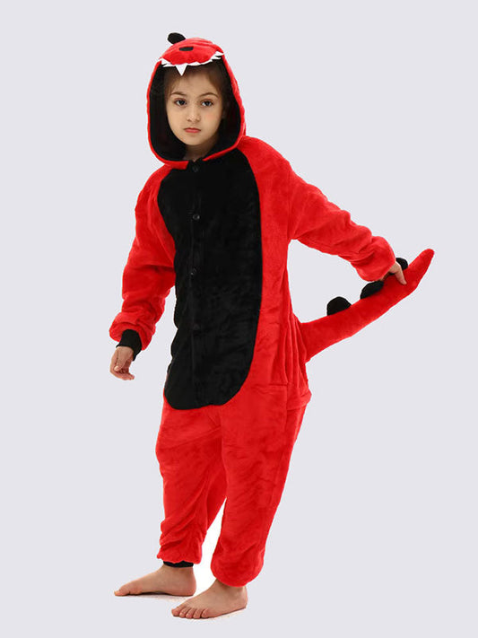 Combinaison Pyjama Pour Fille "Dinosaure Rouge"