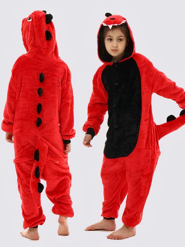 Combinaison Pyjama Pour Fille "Dinosaure Rouge"