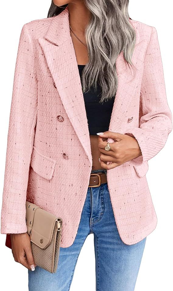 Blazer classique à double boutonnage pour femmes