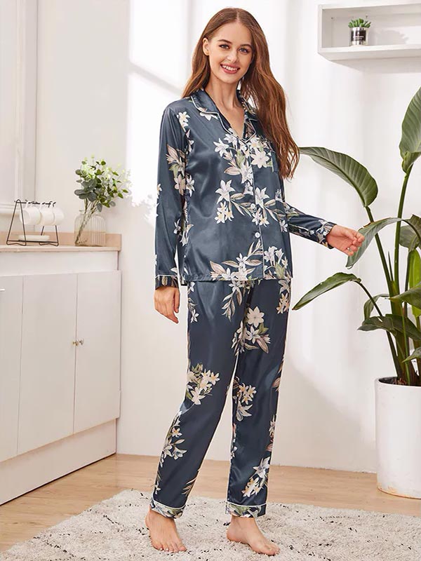 Pyjama En Satin "Mirage de Fleur"