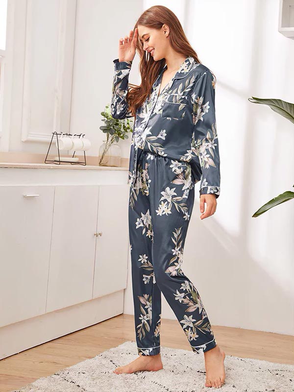 Pyjama En Satin "Mirage de Fleur"