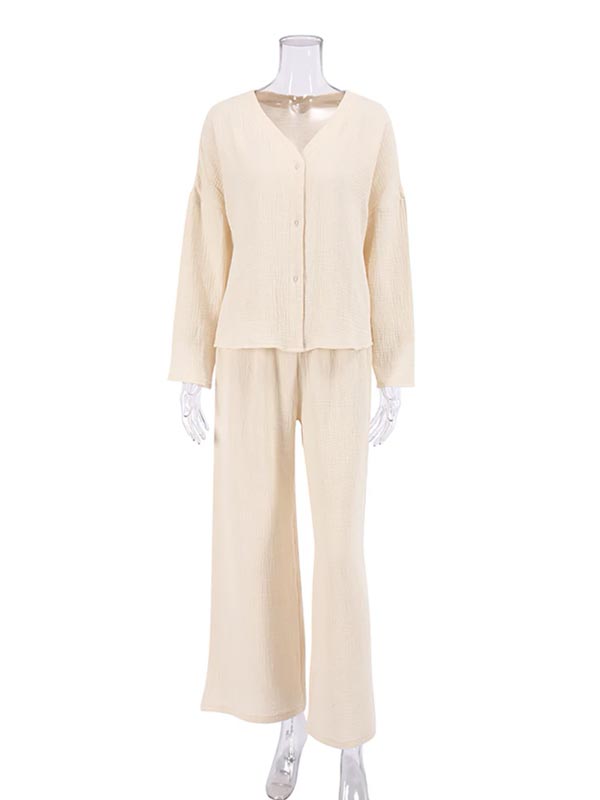 Pyjama Pour Femme En Coton Beige "Nuage de Douceur"