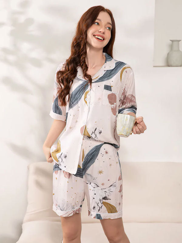 Pyjama Chemise Pour Femme 2 Pièces "Rayon De Lune"