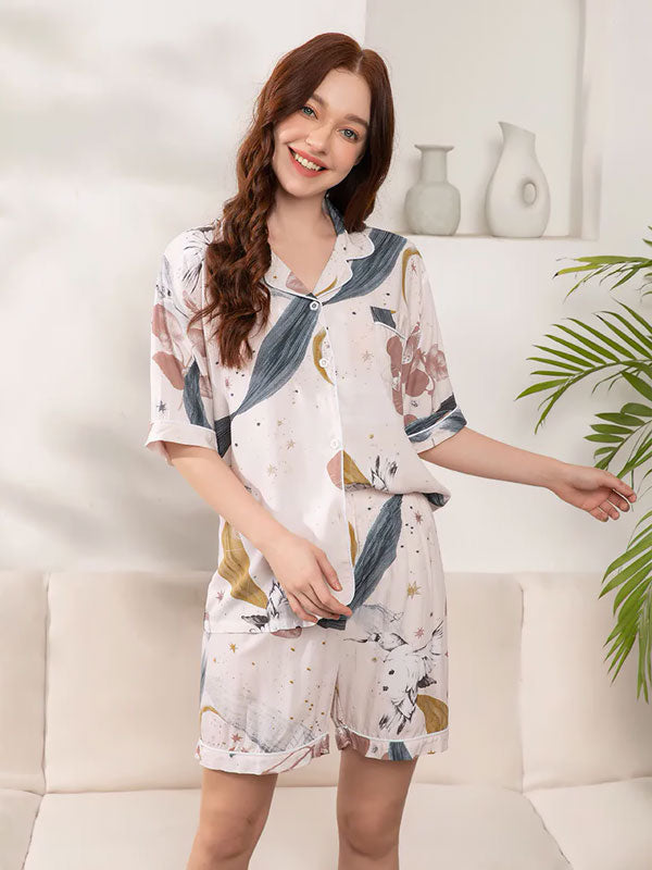 Pyjama Chemise Pour Femme 2 Pièces "Rayon De Lune"