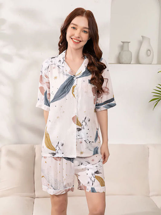 Pyjama Chemise Pour Femme 2 Pièces "Rayon De Lune"