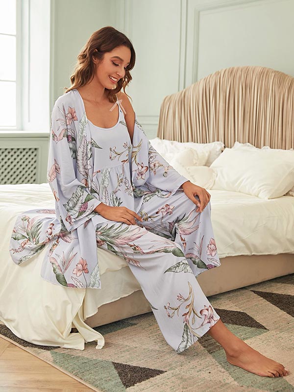 Pyjama Chic Pour Femme 3 Pièces "Berceuse de Lavande"