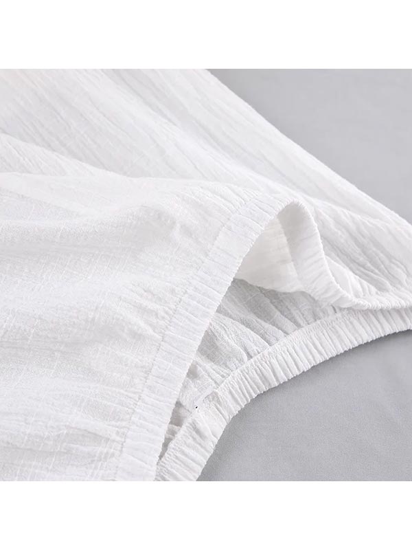 Pyjama Blanc En Coton Pour Femme "Reflet de Cristal"