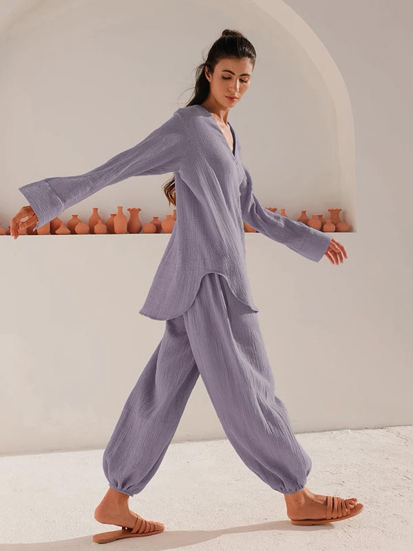 Pyjama En Coton Pour Femme "Écho de Lune"