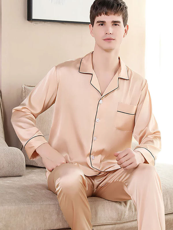 Pyjama En Satin Pour Homme "Harmonie Nocturne"