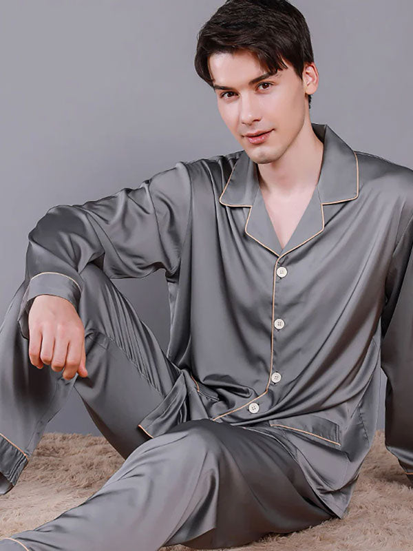 Pyjama En Satin Pour Homme "Harmonie Nocturne"