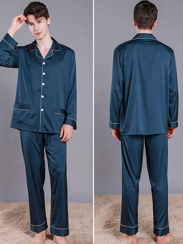 Pyjama En Satin Pour Homme "Harmonie Nocturne"