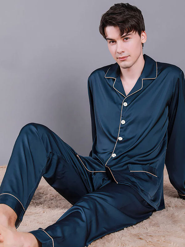 Pyjama En Satin Pour Homme "Harmonie Nocturne"