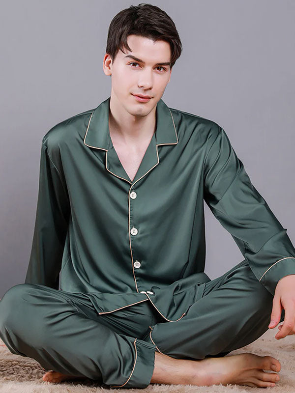 Pyjama En Satin Pour Homme "Harmonie Nocturne"