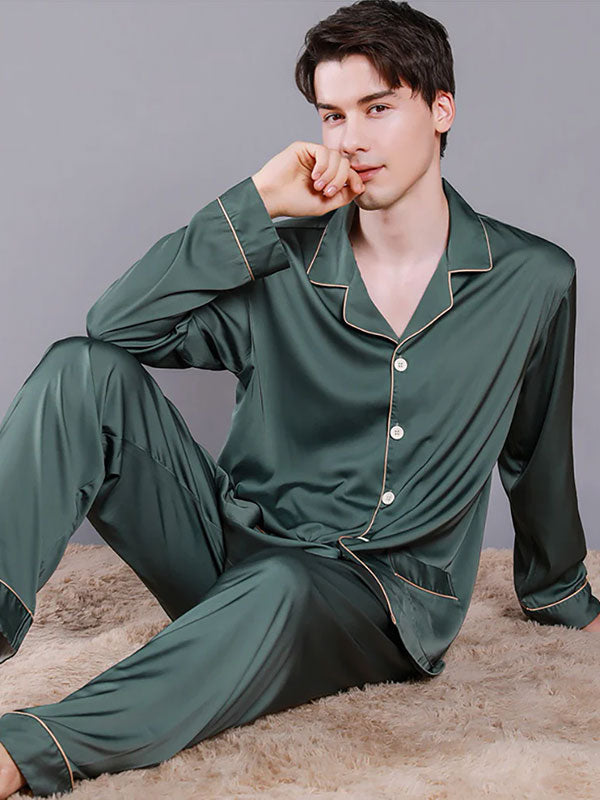 Pyjama En Satin Pour Homme "Harmonie Nocturne"