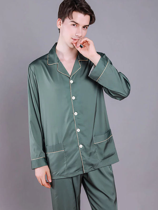 Pyjama En Satin Pour Homme "Harmonie Nocturne"