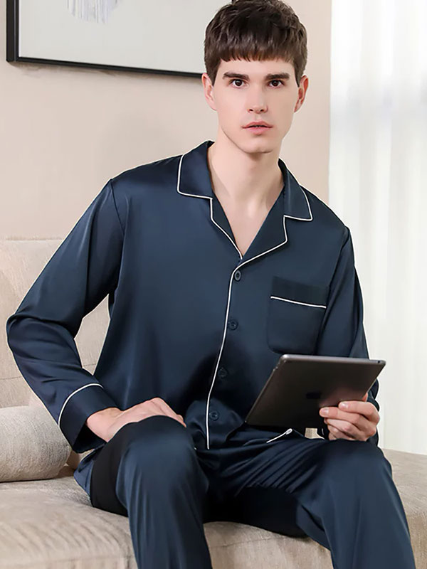 Pyjama En Satin Pour Homme "Harmonie Nocturne"