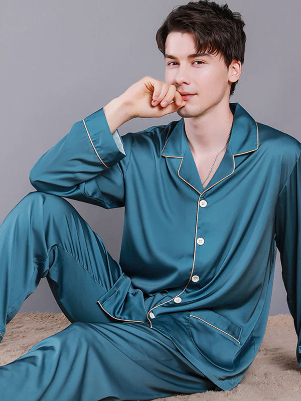 Pyjama En Satin Pour Homme "Harmonie Nocturne"